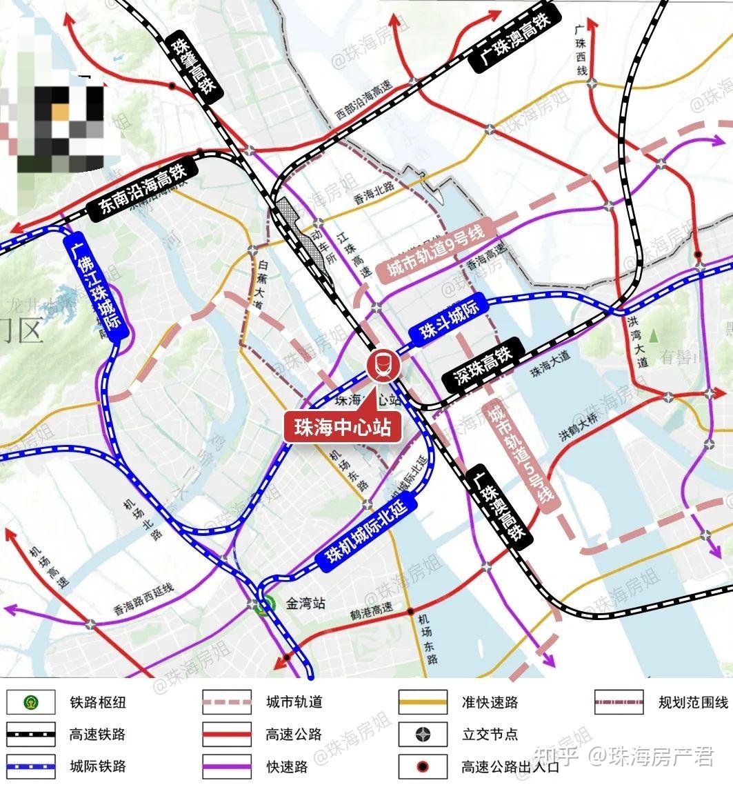 珠海鹤洲中心站将建4高铁2城际2城市轨道利好斗门和金湾