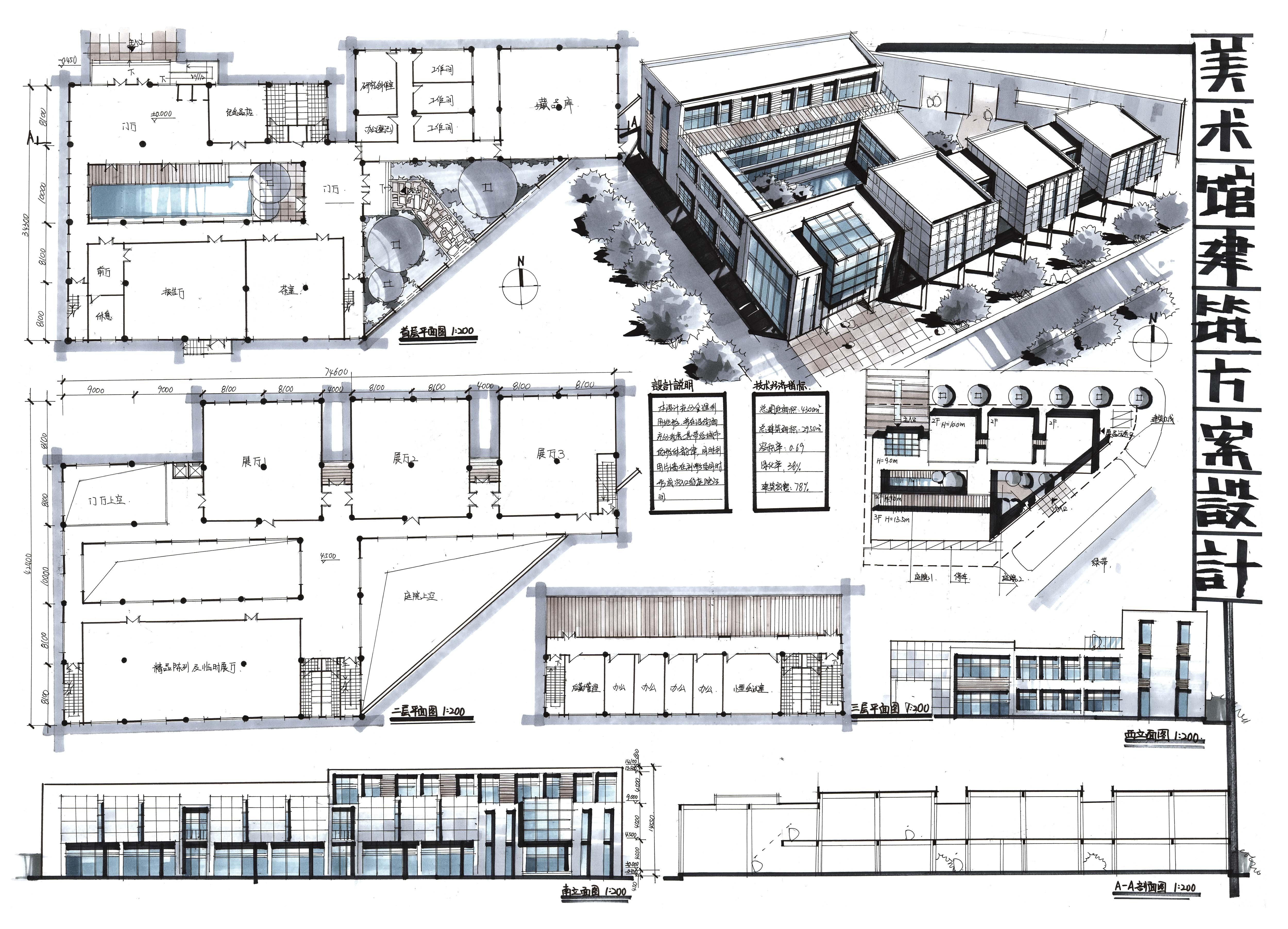 展览馆类建筑手绘效果图如何画