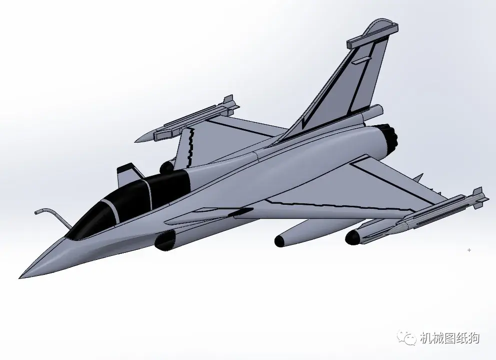 【飞行模型】rafale战斗机模型3d图纸 solidworks设计
