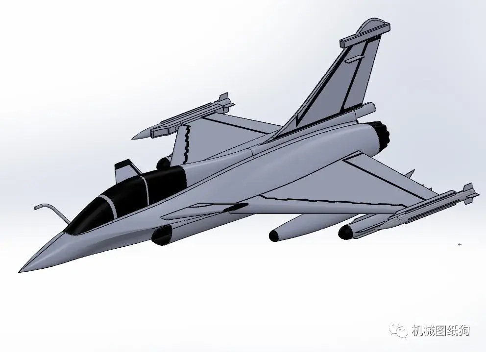 飞行模型rafale战斗机模型3d图纸solidworks设计