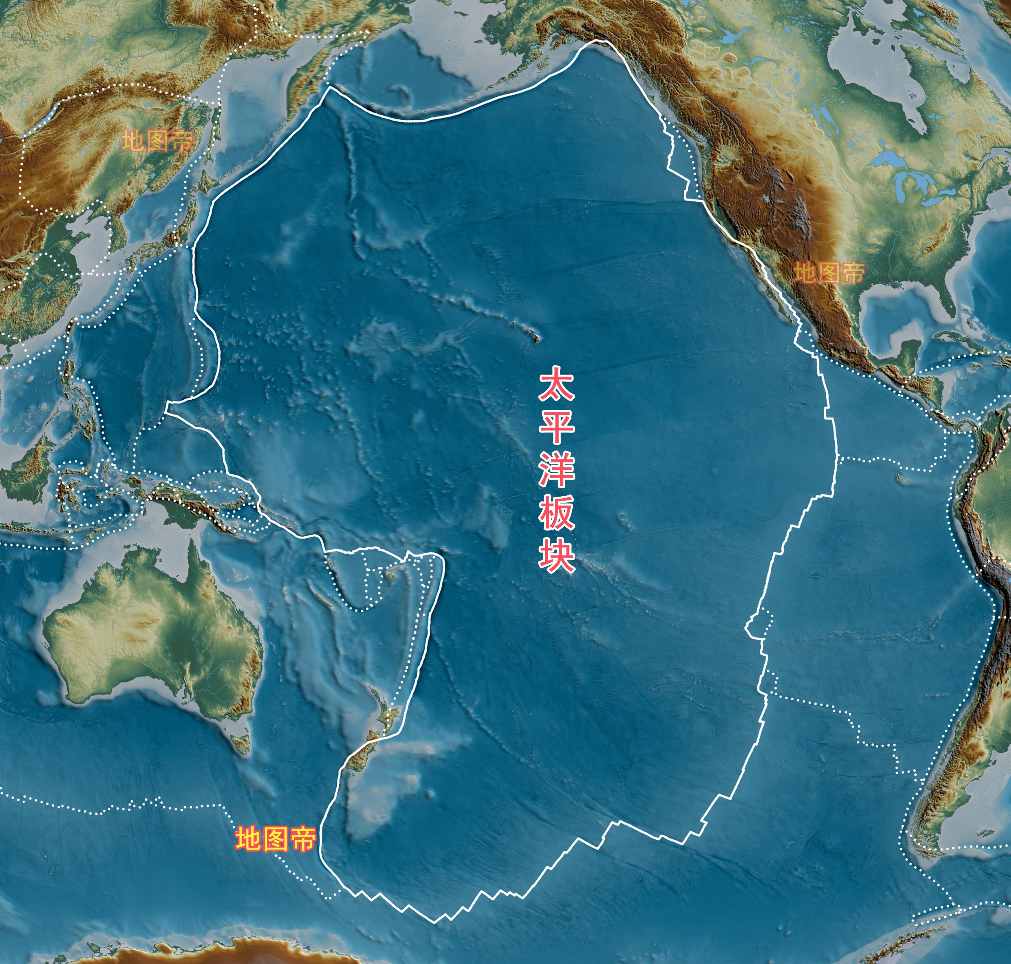 同样太平洋板块,科科斯板块,纳斯卡板块向北美洲板块和南美洲板块移动