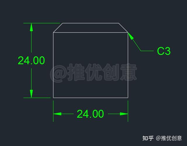 工程制图中挂钩平面图形中的c3怎么画出来