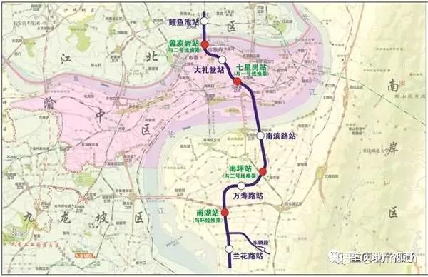 10号线二期站位: 红土地,鲤鱼池, 曾家岩站,大礼堂站, 七星岗站,南滨