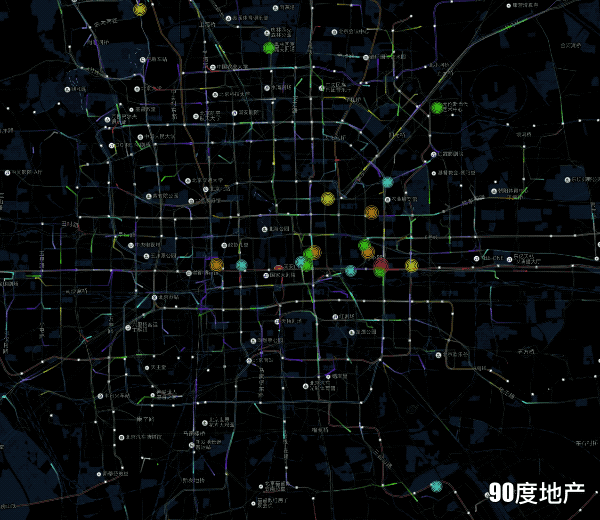 图1-北京豪宅购买人群分布热力图及迁徙图   豪宅迎来