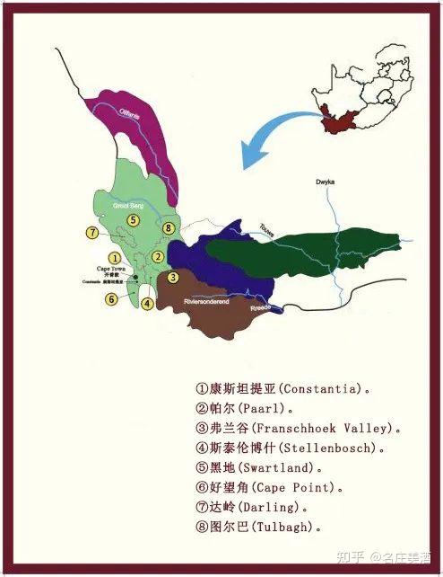 南非95%葡萄酒产区和葡萄酒厂集中在西开普省(western cape.