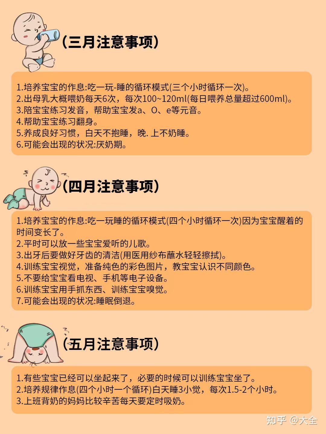 爸妈必备|1-12月龄宝宝生长口诀及注意事项