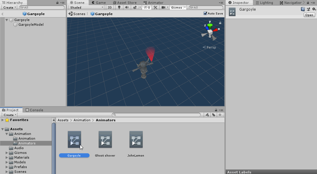 ②设置collider参数,使碰撞体更加贴合石像鬼: center: (0, 0.