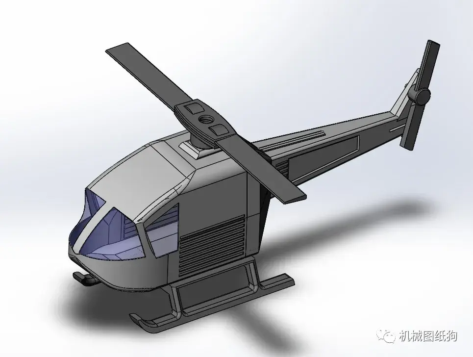 飞行模型】简易玩具直升机toy helicopter模型3d图纸 solidworks设计