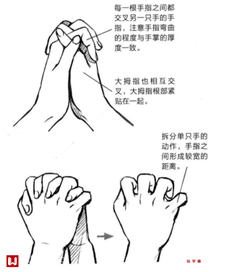 双手手势的画法把食指中指伸直,然后两个手指的夹角形成v形手势,这样