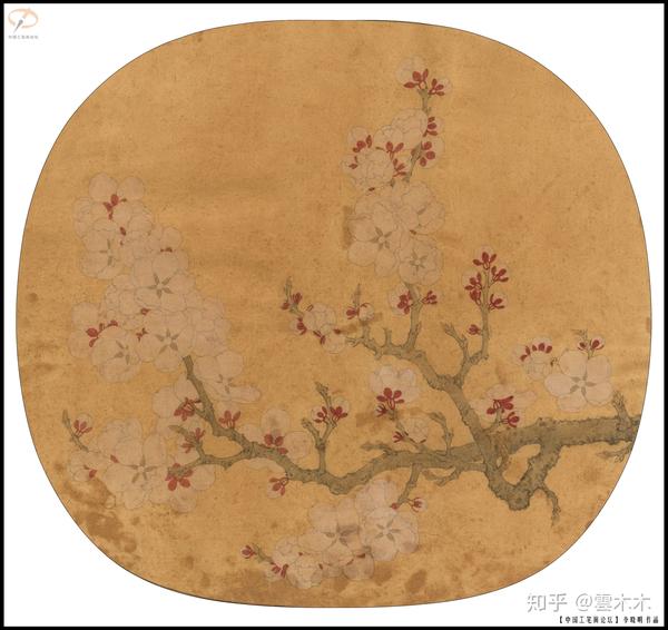 宋小品临宋写生杏花图尺寸3535cm国画工笔绘画步骤图