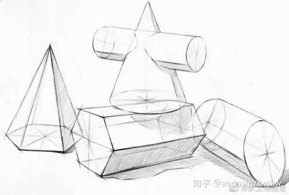 素描几何石膏范图步骤图关键词照片对画结构素描