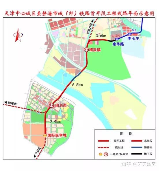 4千米,设国际医学城站,团泊西站和精武镇站3座车站.