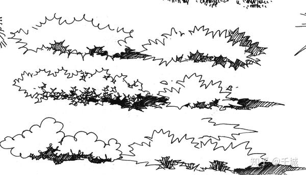 景观灌木线稿法和小景组团