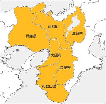 大体有以下几种划分: 第一种,范围最小的——兵库县,京都府,滋贺县图片