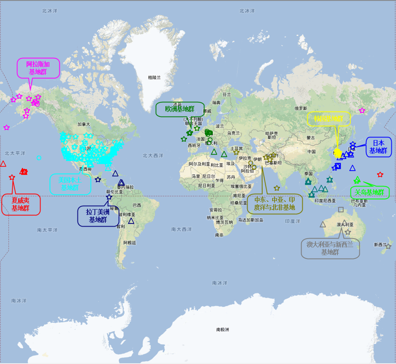 美国全球军事基地分布2