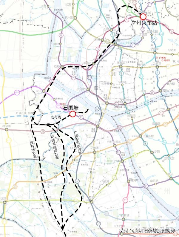 白鹅潭石围塘升级或成新广州西站附轨道交通规划分析