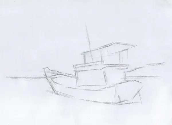 快跟我一起出海捕鱼吧教你画一幅素描渔船