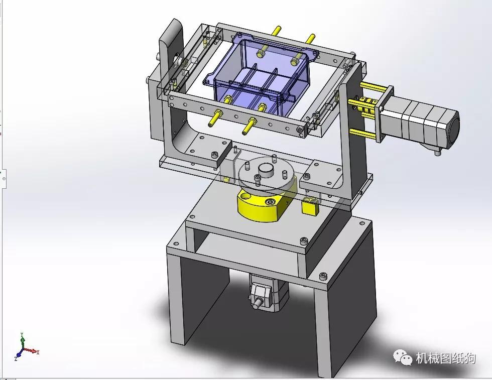 【工程机械】旋转测量用夹具3d模型solidworks设计