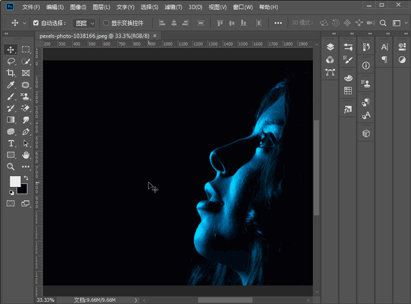 没有像素,但可以用路径选择工具将其选中,然后在路径上点击鼠标右键