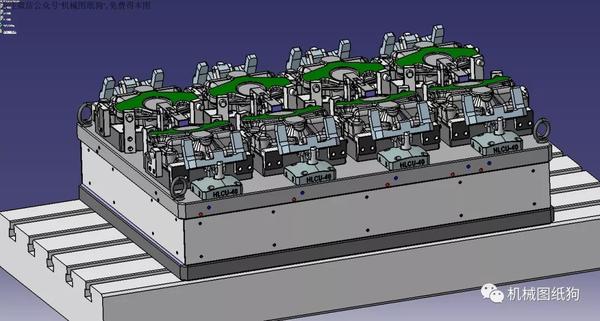 【工程机械】加工中心液压夹具3d模型图纸 igs格式