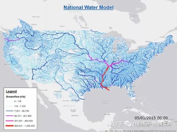 全美国900万平方公里)实时的洪水预报,这个就已经超出所有分布式水文