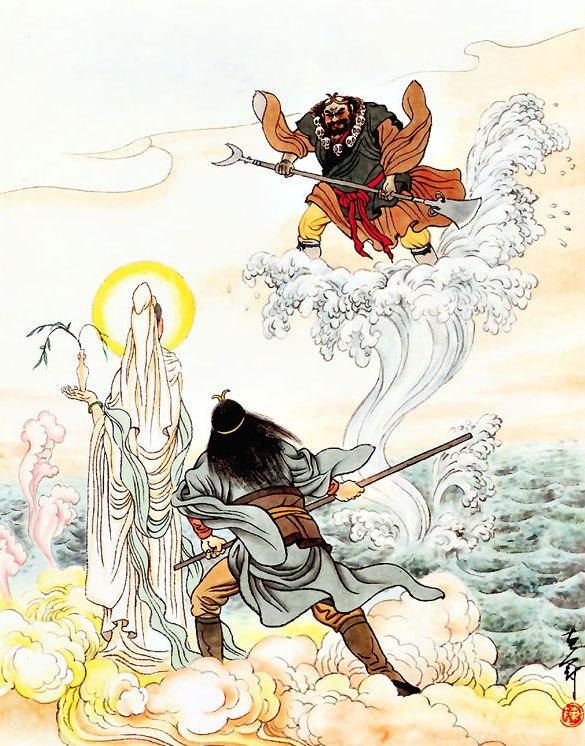 《西游记》新解(十套珍稀古画插图)8:如来传经,观音寻路东土,劝化四徒