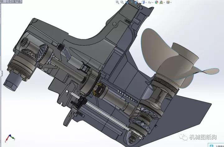 海洋船舶游艇艉机游艇螺旋桨图纸solidworks设计