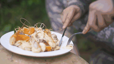 山林里享用高级西餐芝士火锅原来这么好吃