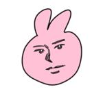 怪诞粉色兔子表情包