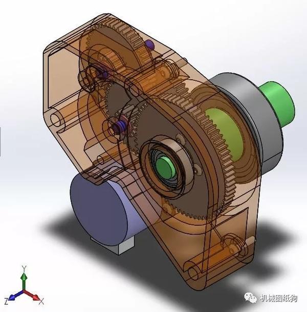 差减变速器grundfossegev齿轮箱模型3d图纸step格式