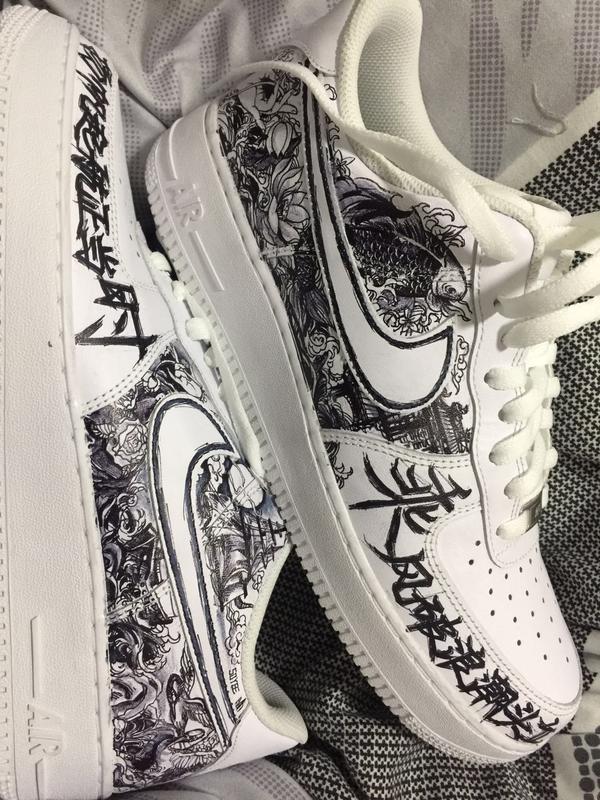 请问自己手绘描边 nike air force 1 板鞋的成功率有多少?