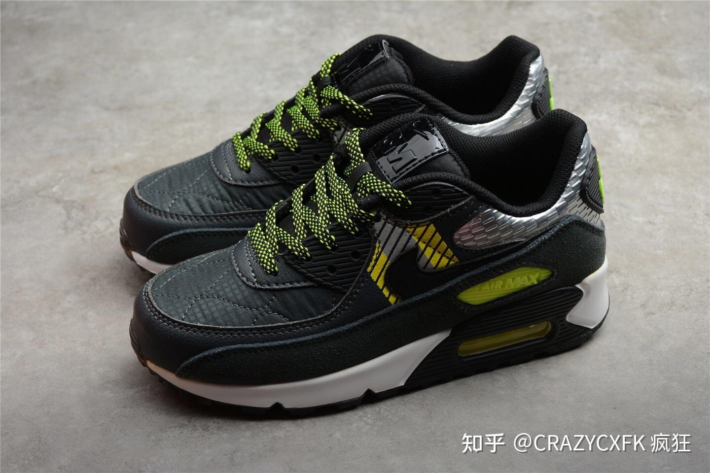 耐克nikeairmax903m黑绿反光半掌气垫运动鞋