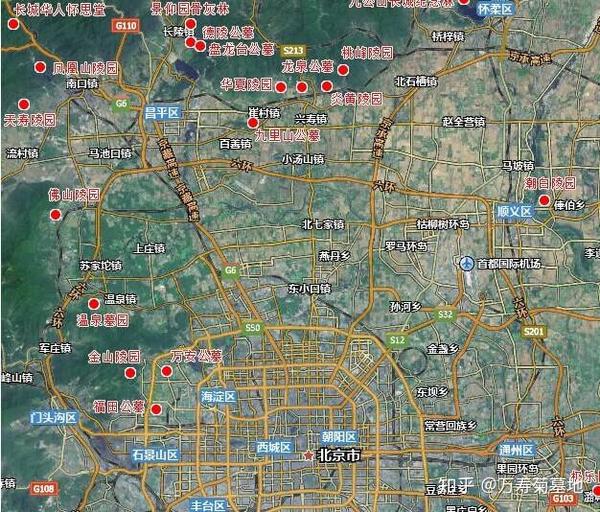 北京墓地陵园都分布在哪分布图哪里墓地多