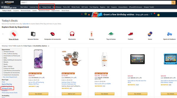 参加deal活动的商品在亚马逊网站上有专属的today's deal页面,除此