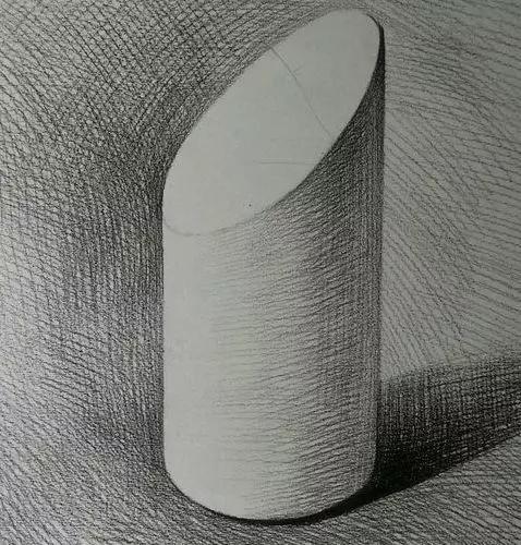 素描入门 素描几何切面圆柱体画法步骤