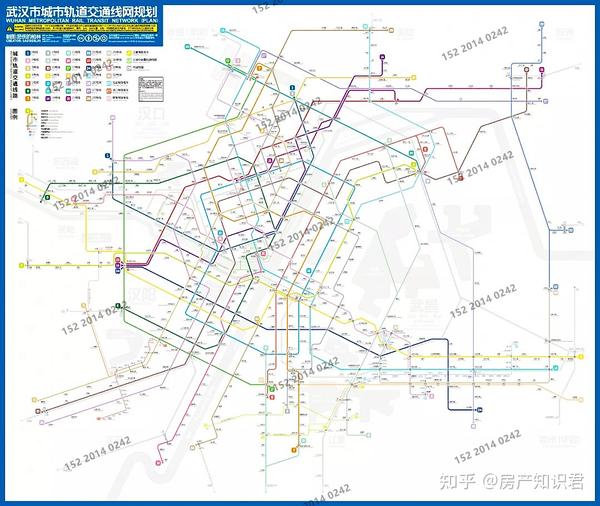 武汉市城际轨道交通线网图(远景2050 /规划2025 /已开通运营版)