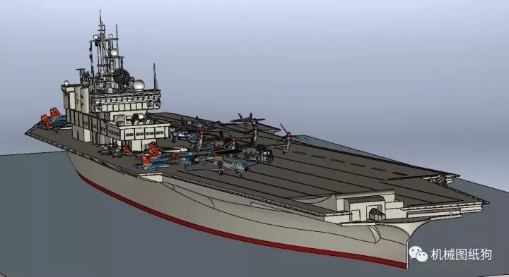 海洋船舶航空母舰模型3d图纸solidworks设计