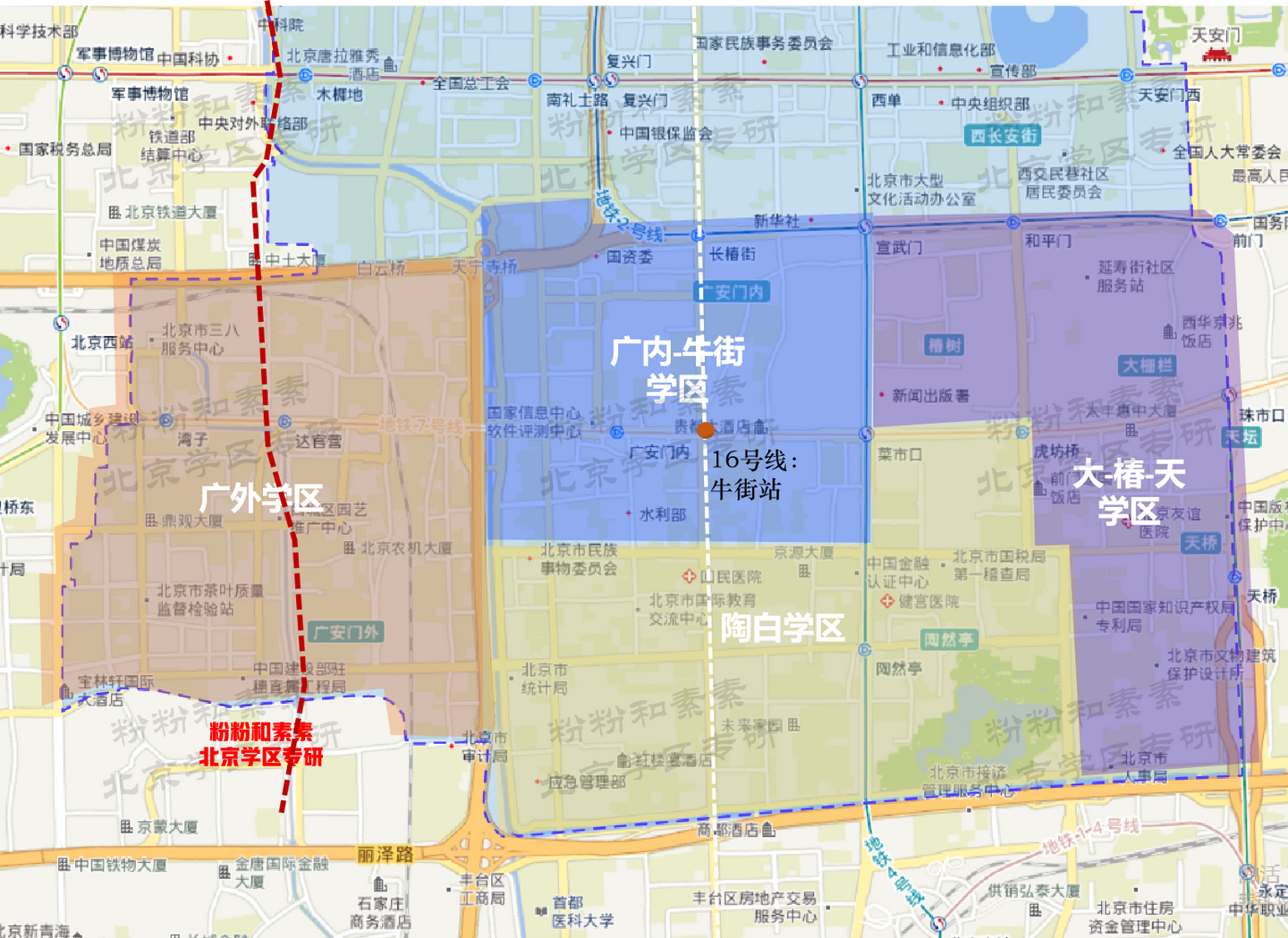北京西城学区划分,街道地图 学区划分