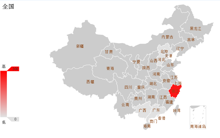 从浙江单省的地域舆情来看,台州市地域舆情呈红色高亮显示,除此之外图片