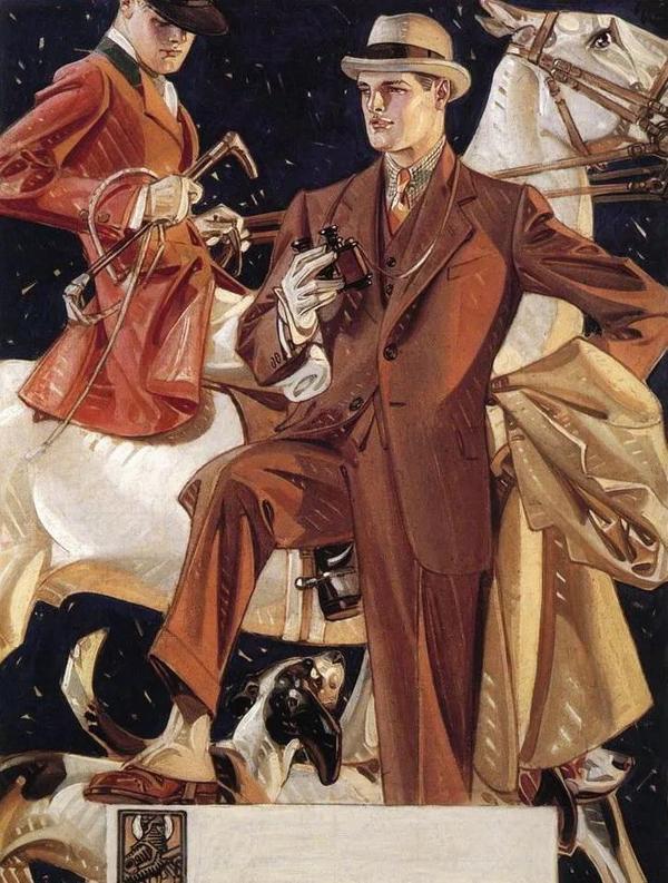 c.leyendecker /美国黄金时代"绅士的品格",性感又时髦|插画分享