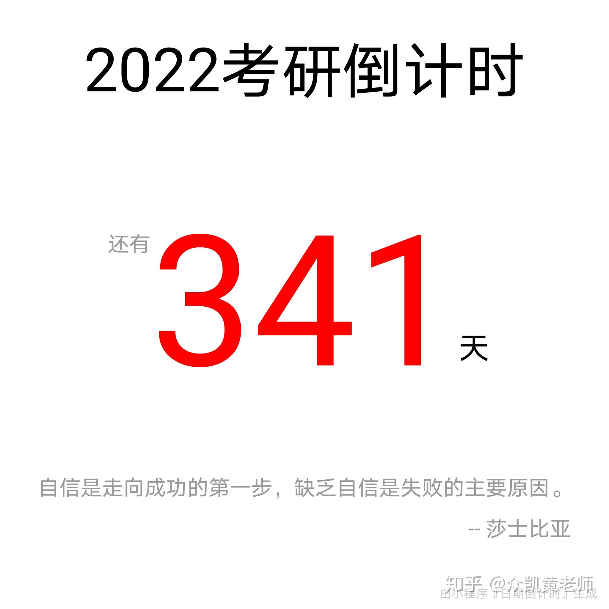 2022考研倒计时341天考研加油