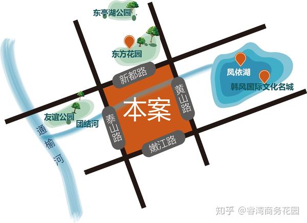 周边园林,湖泊遍布,尽享东亭湖公园,凤依湖,东方公园,团结河带来的