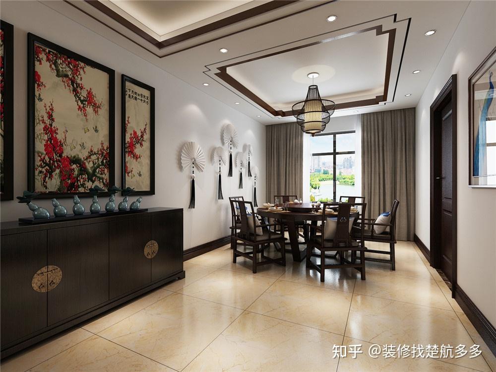 盘锦楚航装饰《恒景樾府》130平新中式风格装修效果图