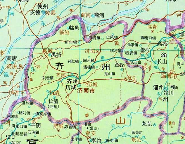 (西晋太康二年(281年)图) 隋文帝开皇三年(583年),改济南郡为齐州,治