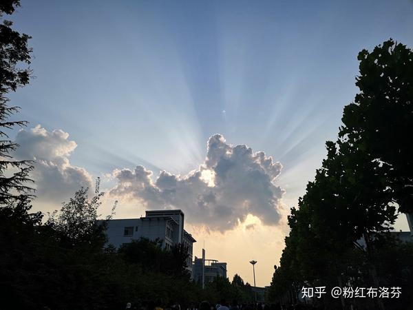 下课拍到的,这是丁达尔效应嘛?