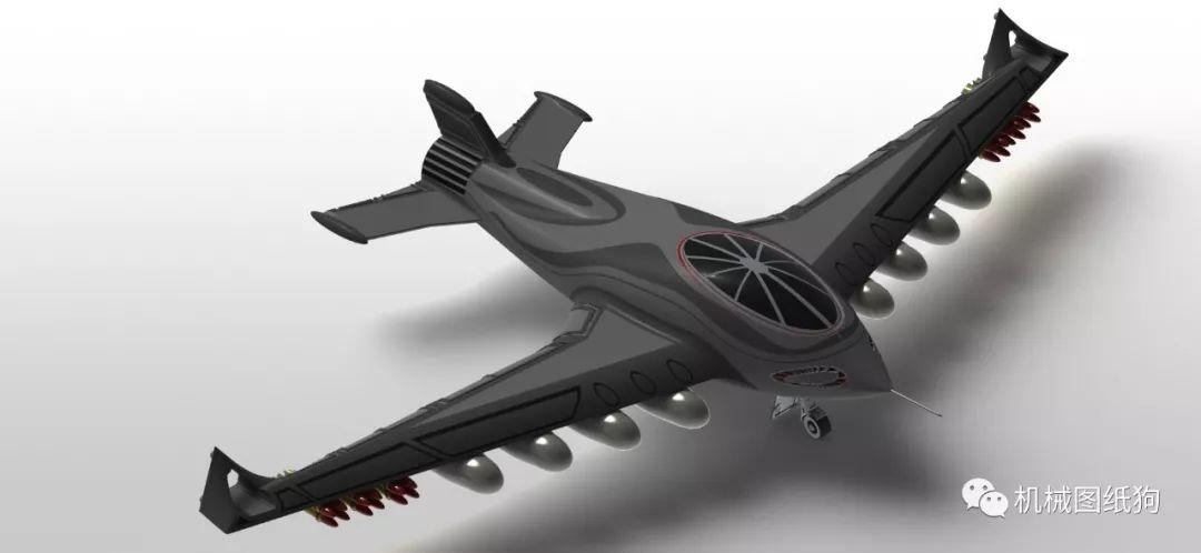 飞行模型乌萨克飞机3d数模图纸solidworks设计