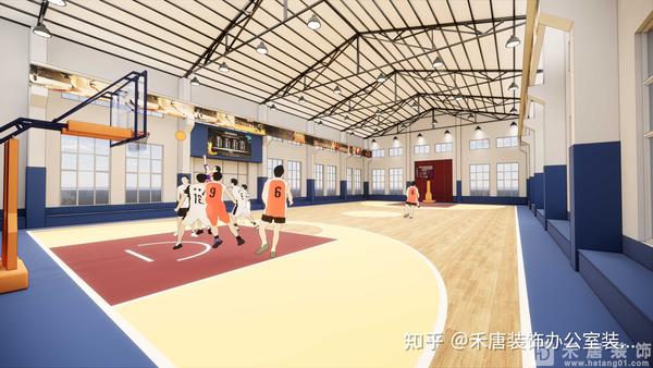 上海室内篮球场馆设计装修 篮球馆装修设计效果图方案