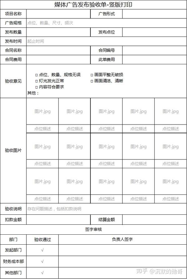 购物中心企划部的验收标准第一篇-广告媒体验收