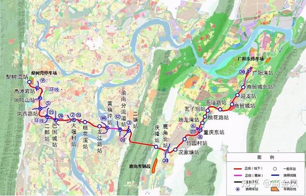 资料显示,重庆轨道交通24号线起于沙坪坝区梨树湾,止于南岸区广阳湾.