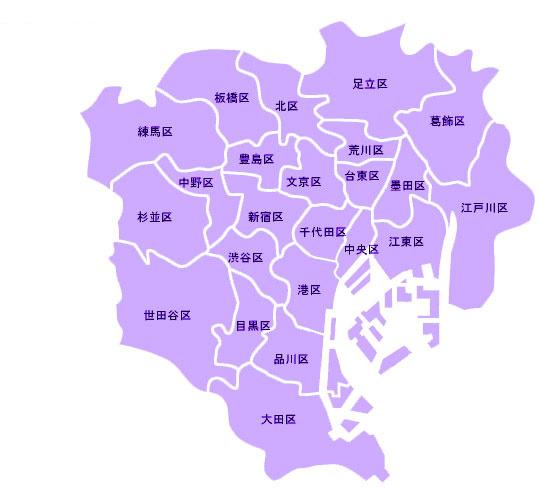 东京行政区域地图图片